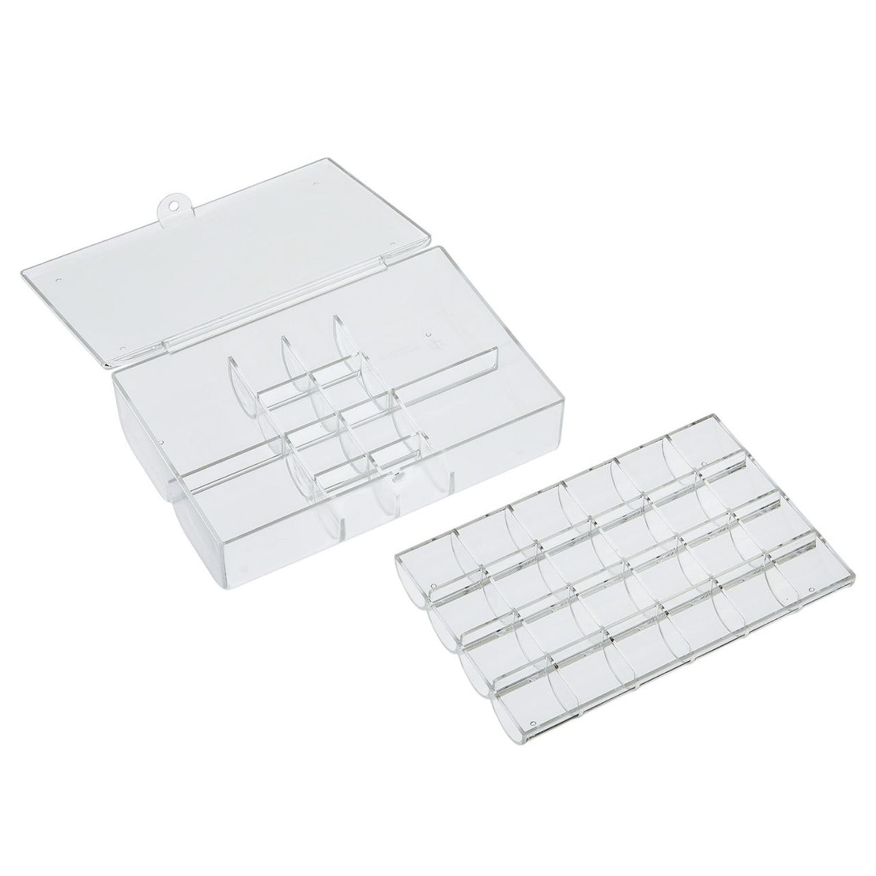 ORGANIZADOR DE JOYAS DE ACRILICO TRANSPARENTE 2 CAPAS 19X12X5CM