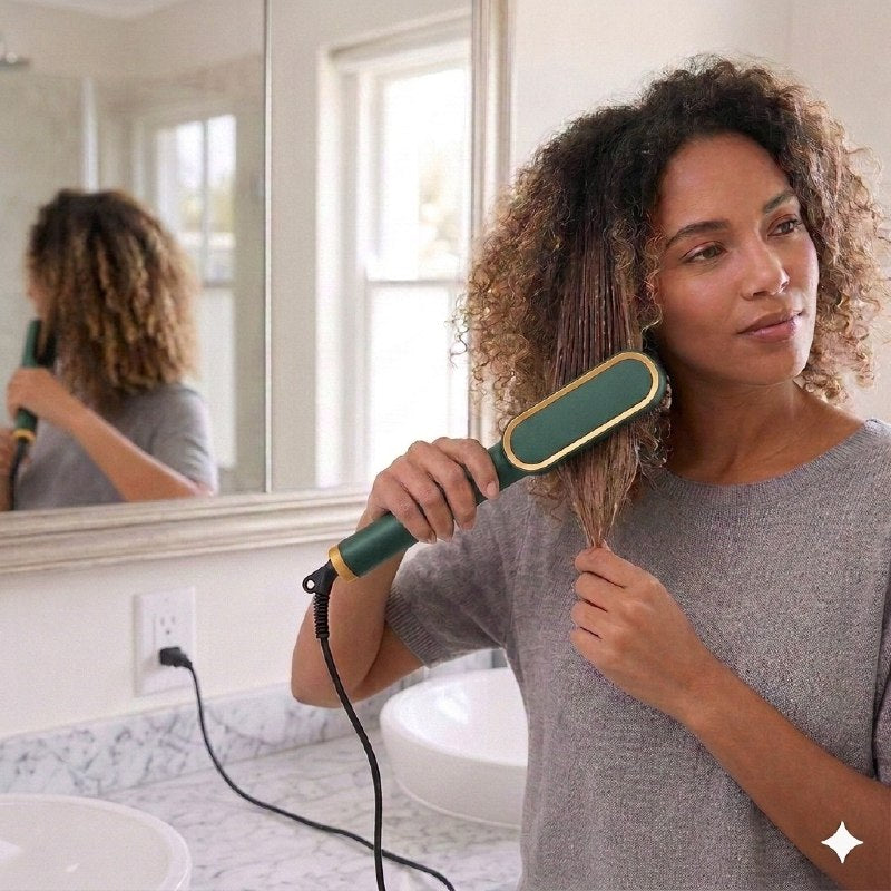 CEPILLO ALISADOR DE CABELLO DUAL CON CONTROL DE TEMPERATURA