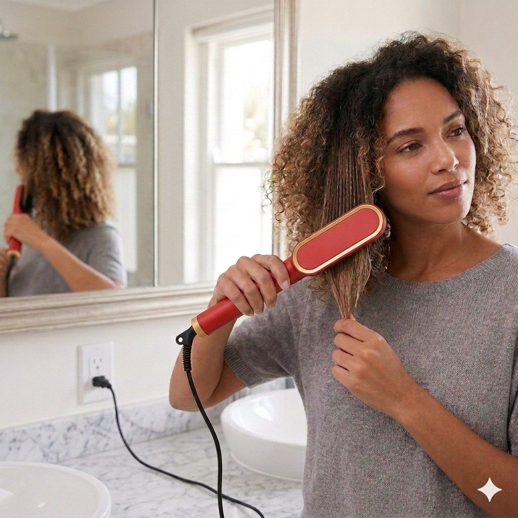 CEPILLO ALISADOR DE CABELLO DUAL CON CONTROL DE TEMPERATURA