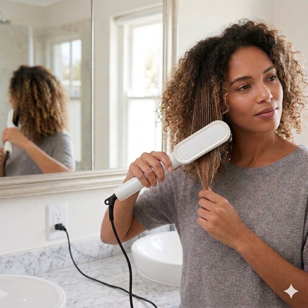 CEPILLO ALISADOR DE CABELLO DUAL CON CONTROL DE TEMPERATURA