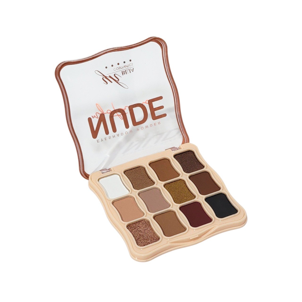 PALETA DE SOMBRAS DE OJOS NEUTRA 12 TONOS NUDE YH BEJA COSMETICS 12G