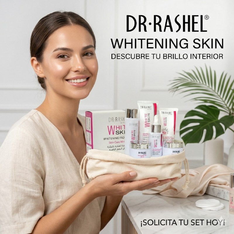 SET DE CUIDADO FACIAL EFECTO BLANQUEADOR Y ATENUADOR DE MANCHAS 6PCS DR RASHEL