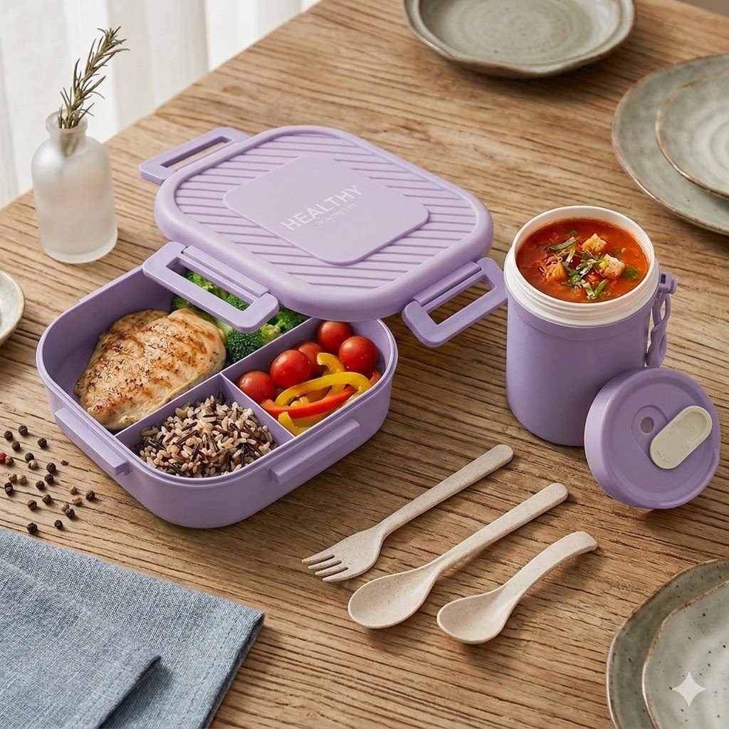 SET DE RECIPIENTE PANA PARA ALIMENTOS HERMETICA CON TAZA PARA LIQUIDOS