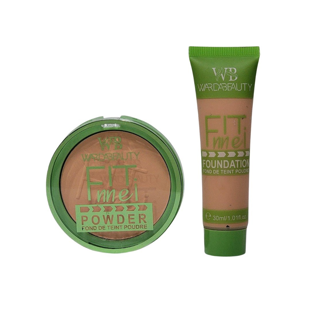 SET DE BASE LIQUIDA Y EN POLVO COBERTURA COMPLETA WARDABEAUTY (DUPE DE MAYBELLINE)