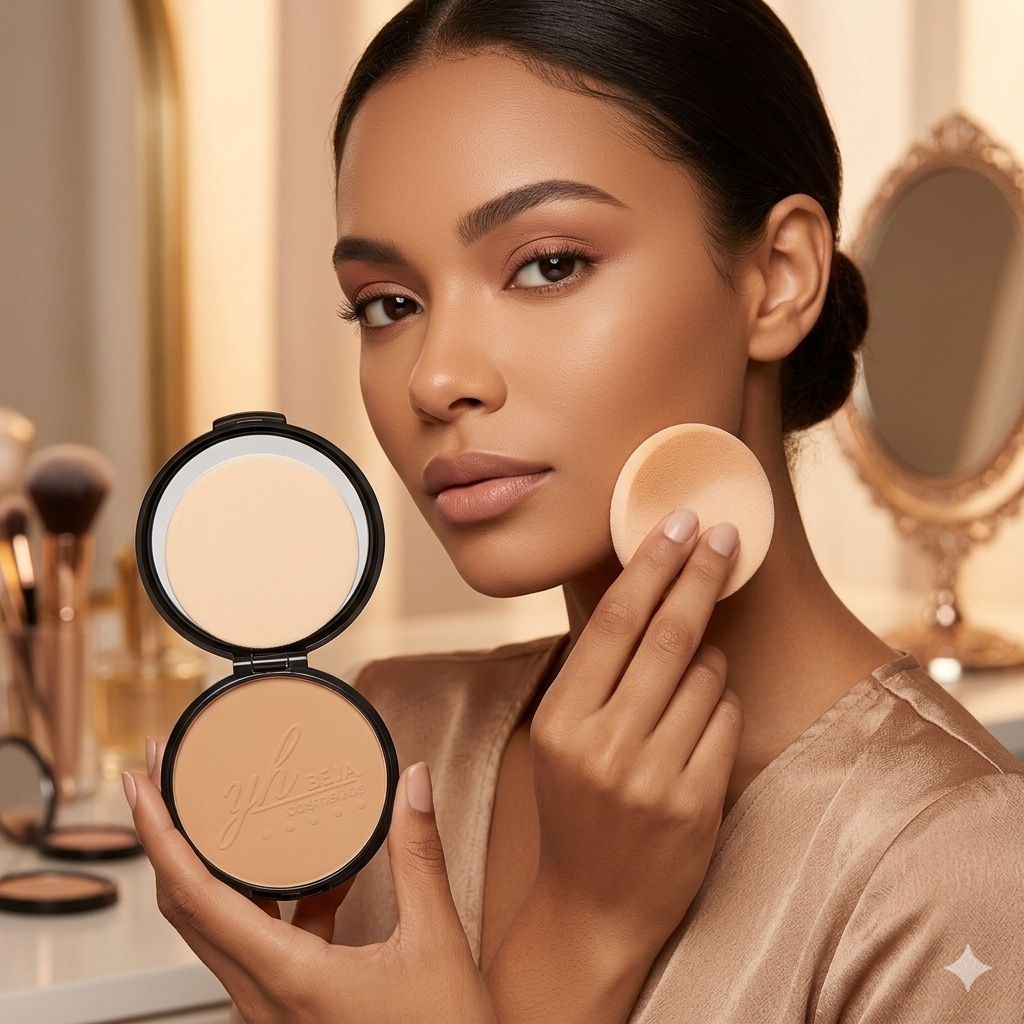 POLVO COMPACTO SELLADOR EFECTO MATE 6 TONOS YH BEJA COSMETICS 15G