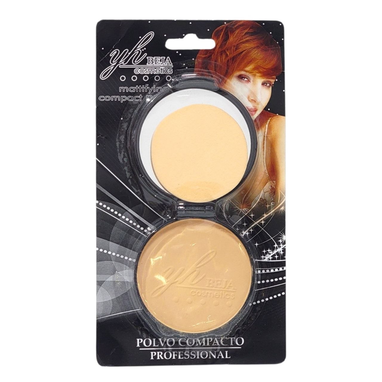 POLVO COMPACTO SELLADOR EFECTO MATE 6 TONOS YH BEJA COSMETICS 15G
