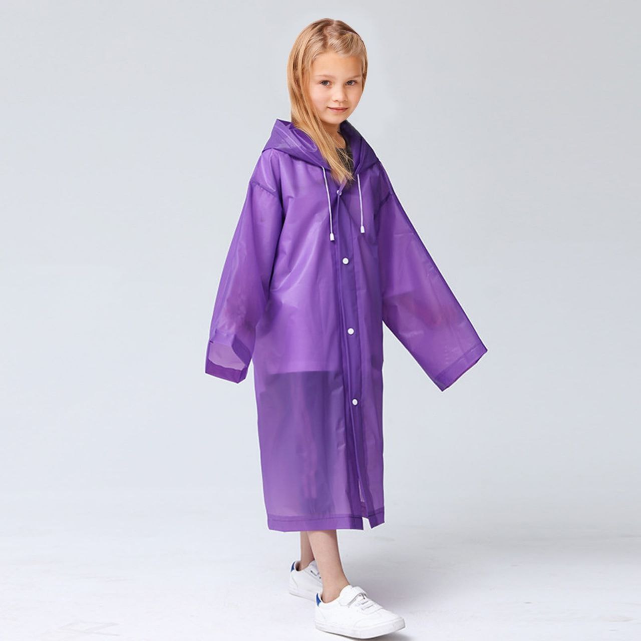 CAPOTE LARGO PARA LLUVIA PARA NIÑOS DE MATERIAL EVA IMPERNEABLE
