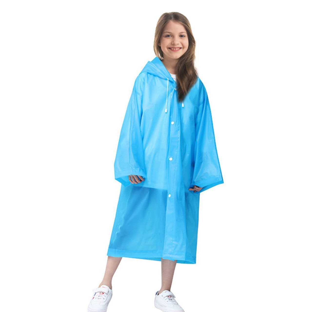 CAPOTE LARGO PARA LLUVIA PARA NIÑOS DE MATERIAL EVA IMPERNEABLE