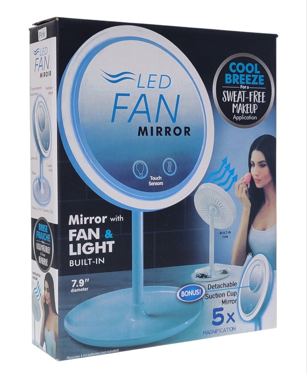 ESPEJO LED DE MAQUILLAJE CON VENTILADOR