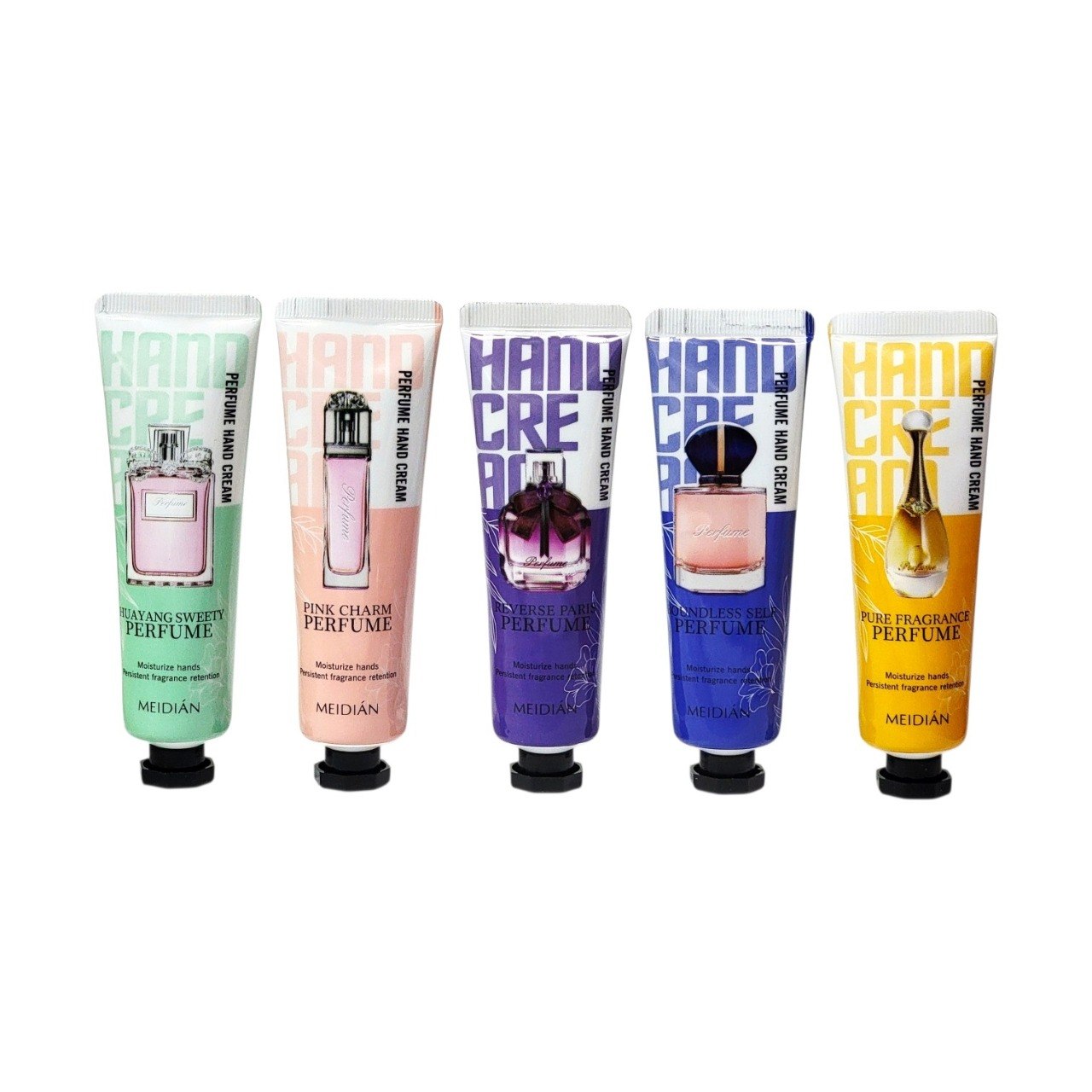 SET DE CREMAS PARA MANOS CON AROMAS DE DISEÑADOR 5PCS MEIDIAN
