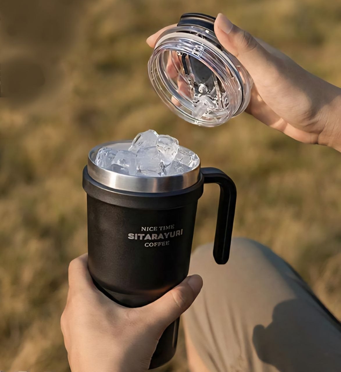 VASO TERMICO CON MANGO ERGONOMICO Y DOBLE PARED SITARAYURI 600ML