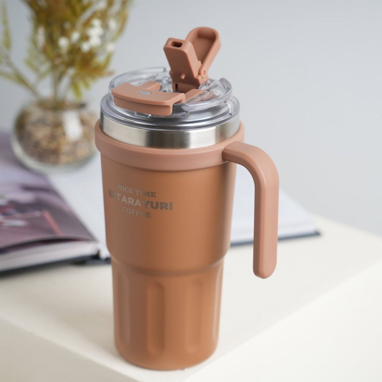 VASO TERMICO CON MANGO ERGONOMICO Y DOBLE PARED SITARAYURI 600ML