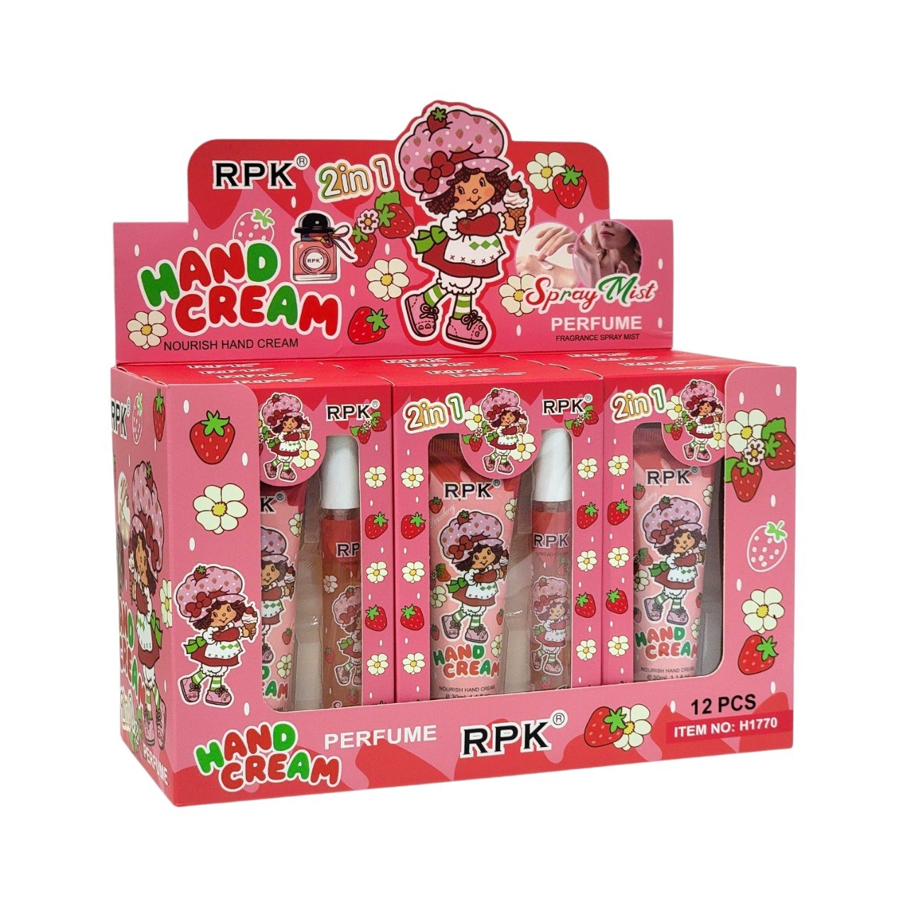 SET DE CREMA PARA MANOS Y PERFUME CON DISEÑO DE ROSITA FRESITA RPK 30ML 10ML