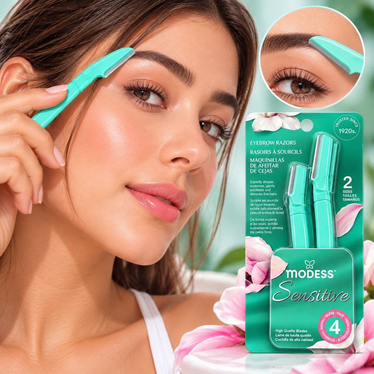 SET DE PERFILADORES Y RASURADORAS PARA CEJAS SENSITIVE 4PCS MODESS