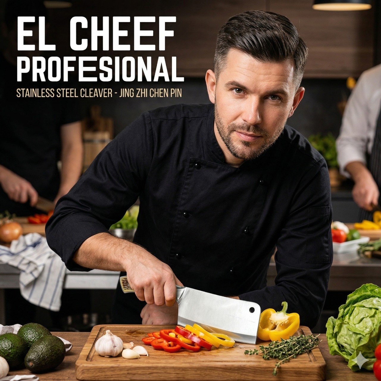 HACHA DE COCINA DE ACERO INOXIDABLE THE CHEF 28CM
