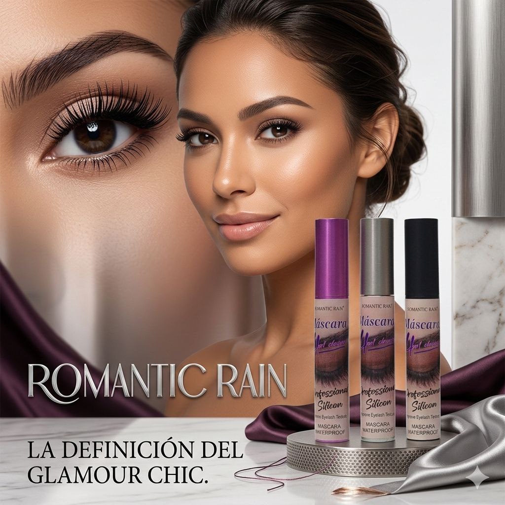 RIMEL VOLUMINIZADOR DE ACABADO ATERCIOPELADO RESISTENTE AL AGUA COLOR NEGRO ROMANTIC RAIN (DUPE DE PROSSA)