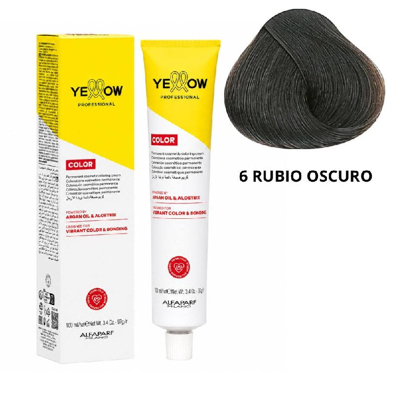 TINTE PERMANENTE PARA EL CABELLO CON ACEITE DE ARGAN Y ALOETRIX TONO 6 RUBIO OSCURO ALFAPARF 100ML