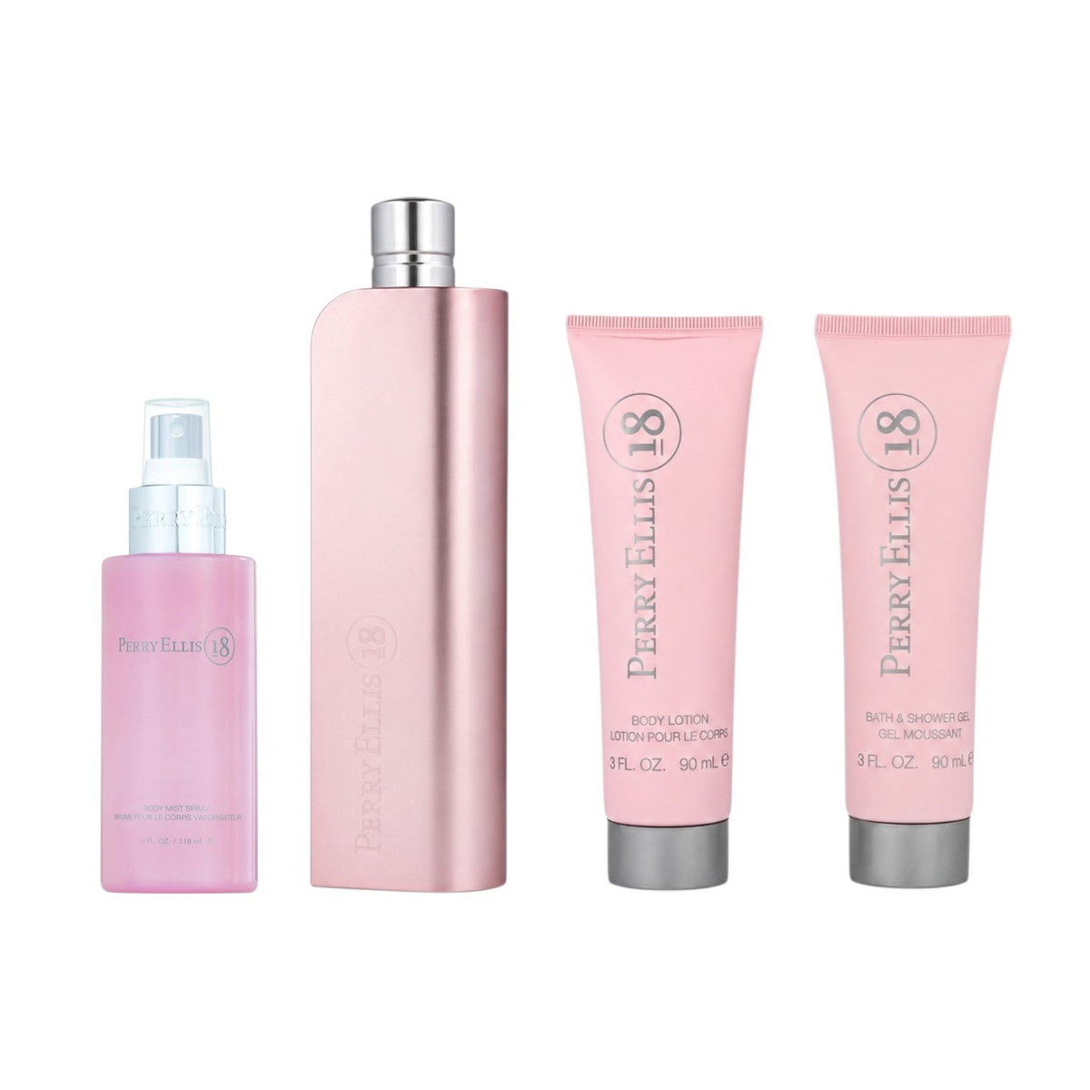 SET PERRY ELLIS 18 FOR WOMEN EDP 100ML SPLASH 120ML GEL DE DUCHA  90ML CREMA CORPORAL 90ML (M)