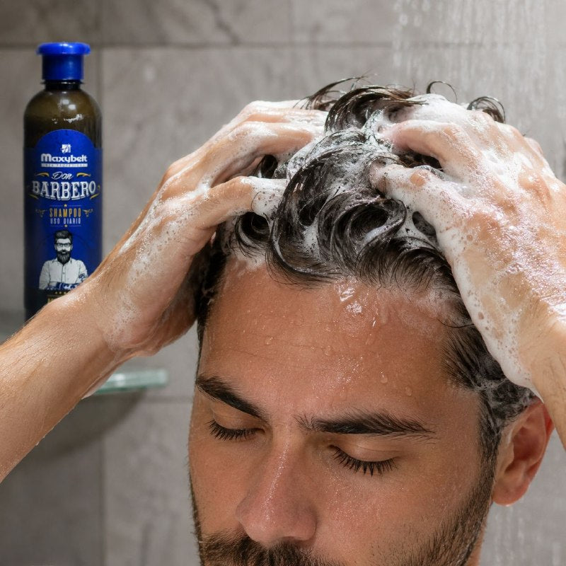 SHAMPOO 2 EN 1 ANTICASPA Y ACONDICIONADOR DE USO DIARIO PARA HOMBRES MAXYBELT DON BARBERO 400ML