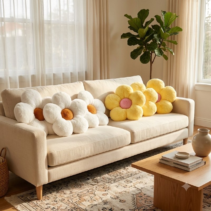 COJIN DECORATIVO EN FORMA DE FLOR SUAVE BENELI HOME 36X36CM