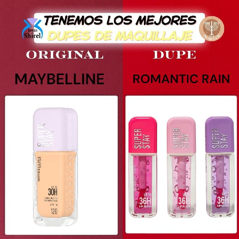 BRILLO LABIAL DUPE DE MAYBELLINE DE LARGA DURACION SUPER STAR 36H ROMANTIC RAIN