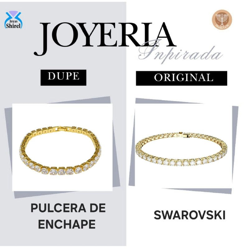 PULSERA DE ENCHAPE PARA DAMA 19CM (DUPE DE SWAROVSKI)