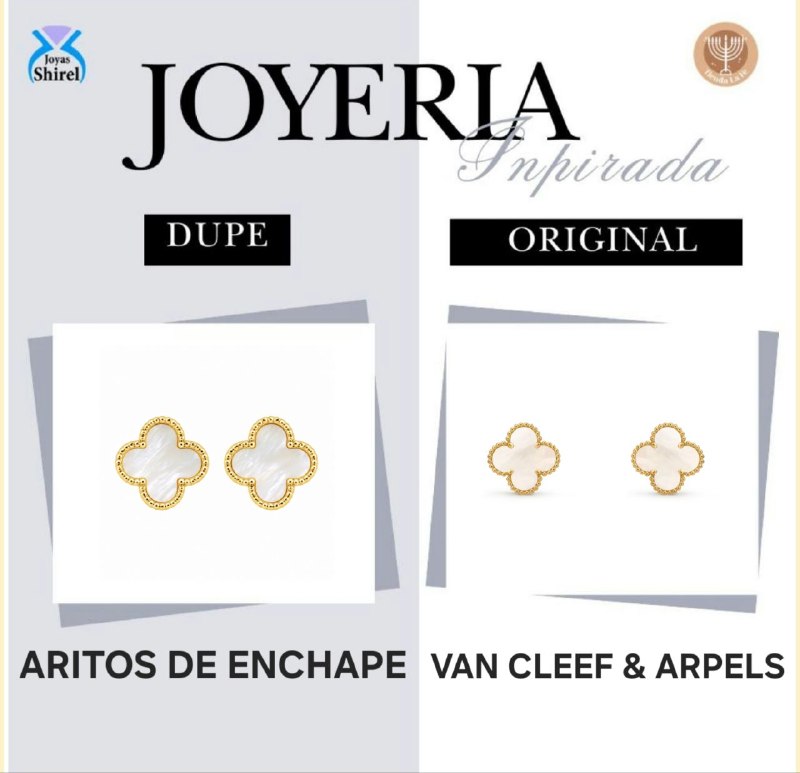 ARITOS DE ENCHAPE PARA DAMA CON DISEÑO DE FLOR 1CM (DUPE DE VAN CLEEF)