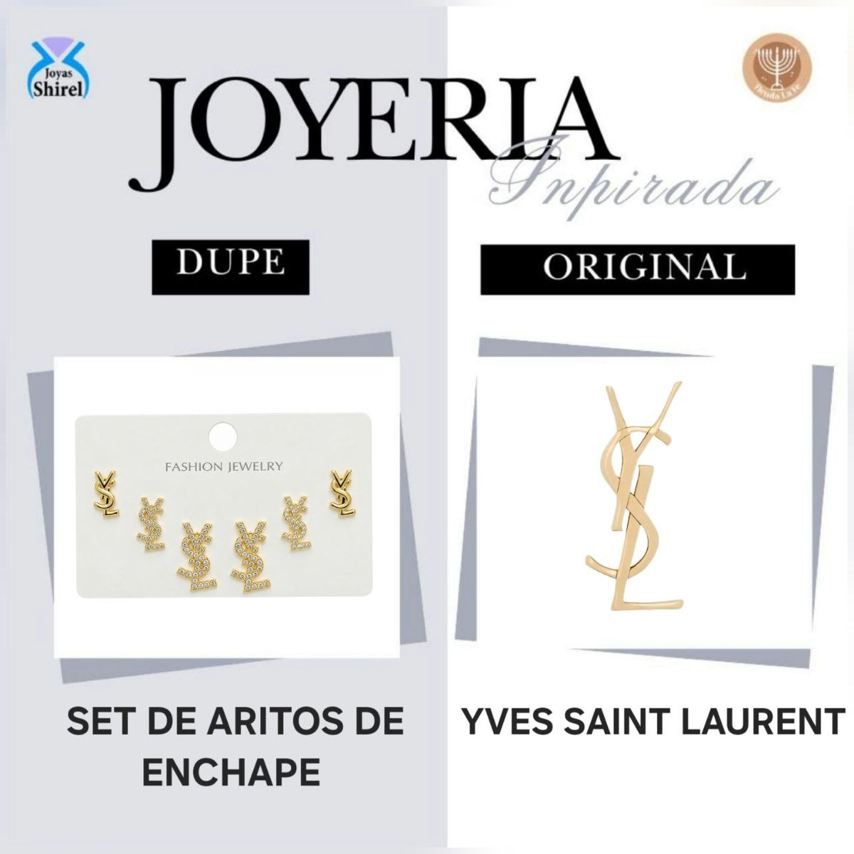 SET DE ARITOS DE ENCHAPE CON DISEÑO DE LETRAS Y CIRCONES 0.9CM, 1.2CM Y 1.4CM