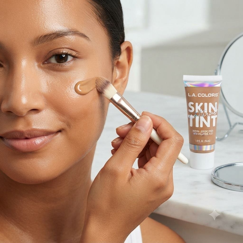BASE MAQUILLAJE LIQUIDA NATURAL SKIN TINT TONO CLM420 CARAMEL L.A. COLORS 30ML