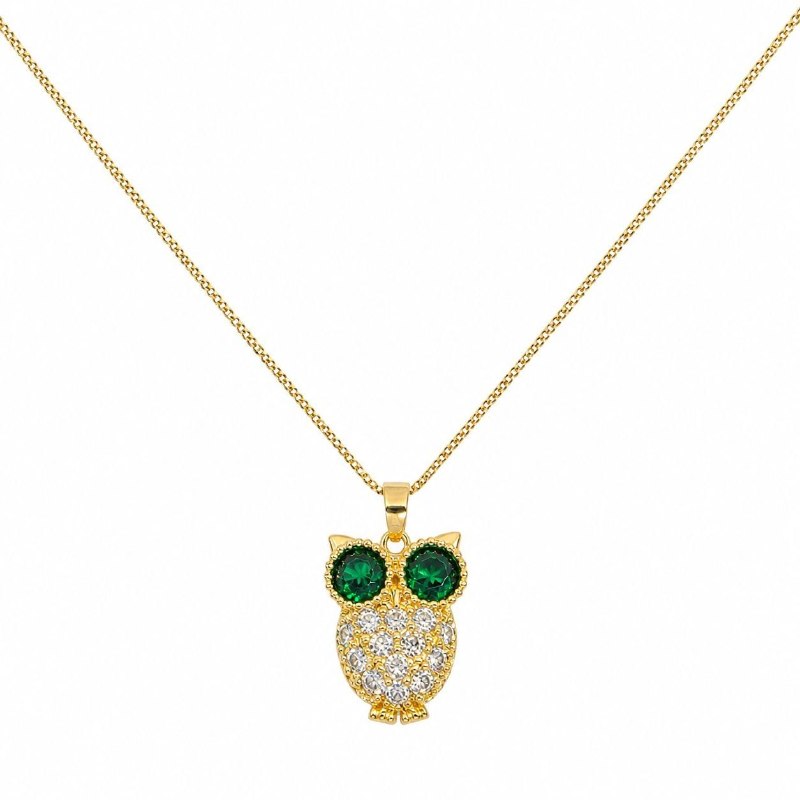 GARGANTILLA DE ENCHAPE PARA DAMA CON DISEÑO DE BUHO 3CM