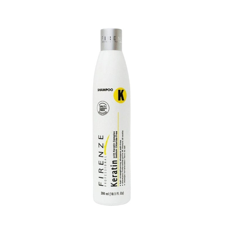 SHAMPOO FORTALECEDOR LIBRE DE SAL CON QUE HIDRATA Y REPONE LA QUERATINA FIRENZE 300ML