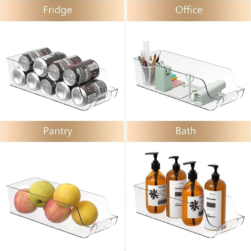 ORGANIZADOR RECIPIENTE DE ALMACENAMIENTO DE ACRILICO CONTENEDOR TRANSPARENTE PARA REFRIGERADOR O ESTANTE 33.5X10X13CM