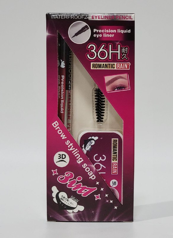 JABON PARA PEINAR CEJAS Y LAPIZ DELINEADOR DE OJOS ROMANTIC RAIN