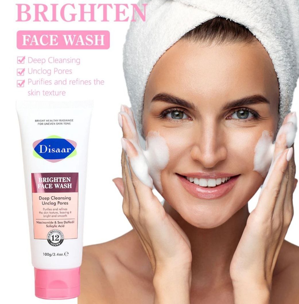 LIMPIADOR FACIAL WASH CON NIACINAMIDA Y ACIDO SALICILICO DE NARCISO MARINO ILUMINADOR, LIMPIEZA PROFUNDA DISAAR BRIGHTEN FACE WASH 100G