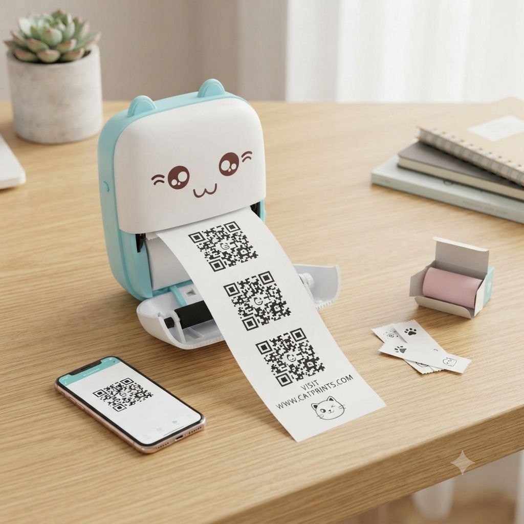 MINI IMPRESORA PORTATIL TERMICA SIN TINTA CON BLUETOOTH MEDIDAS 11X8CM
