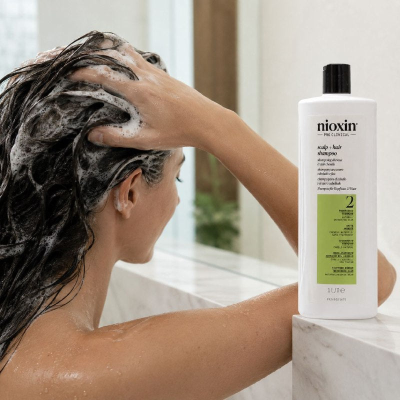 SHAMPOO PURIFICANTE, DENSIFICADOR Y FORTALECEDOR PARA CABELLO DELGADO CON NIACINAMIDA Y ACITE DE MENTA NIOXIN 1000ML