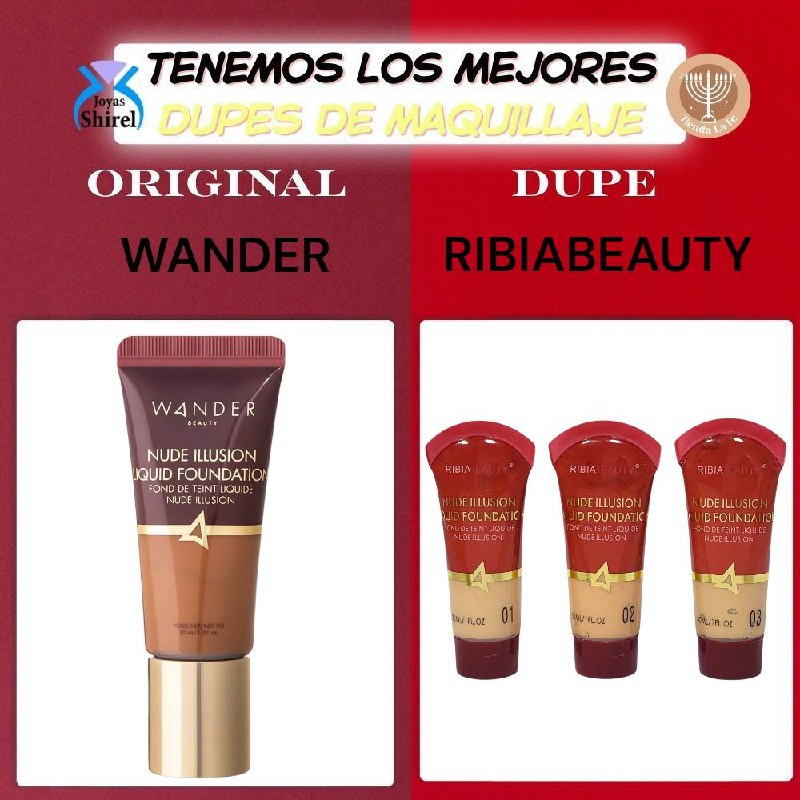 BASE DE MAQUILLAJE LIQUIDA CON ACABADO SUAVE RIBIABEAUTY 30ML (DUPE DE WANDER)