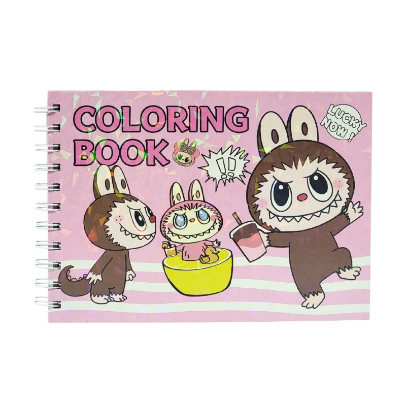 LIBRO PARA COLOREAR DIVERTIDO DE 48 PAGINAS PARA NIÑOS DE LABUBU COLORING BOOK 15X22CM