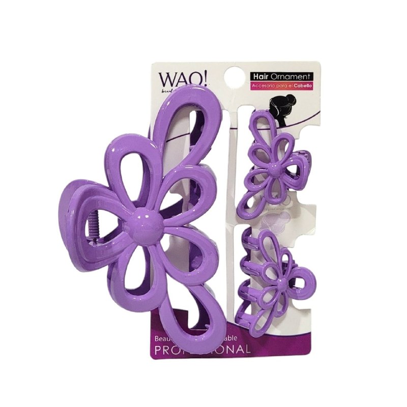 GANCHO PARA EL CABELLO EN SET DE 3PCS WAO BEAUTY 5X3CM