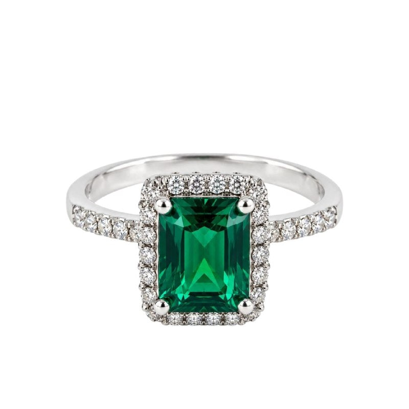 ANILLO DE ENCHAPE PARA DAMA CON DISEÑO CIRCON VERDE TALLA 10