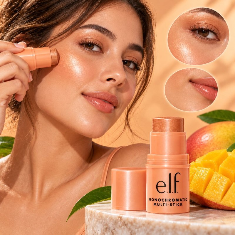 BARRA DE MAQUILLAJE MULTIUSOS CREMOSA 3 EN 1 PARA OJOS, LABIOS Y MEJILLAS ELF 5G