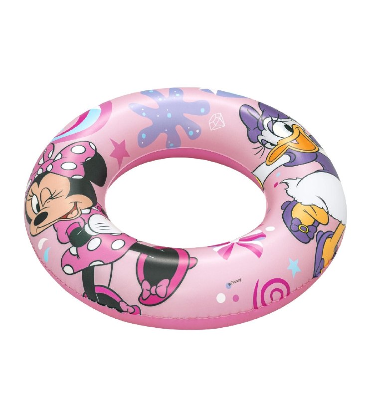 FLOTADOR INFLABLE DE NATACION EN FORMA DE DONA CON DISEÑO DE MINNIE Y DAISY BESTWAY 56CM