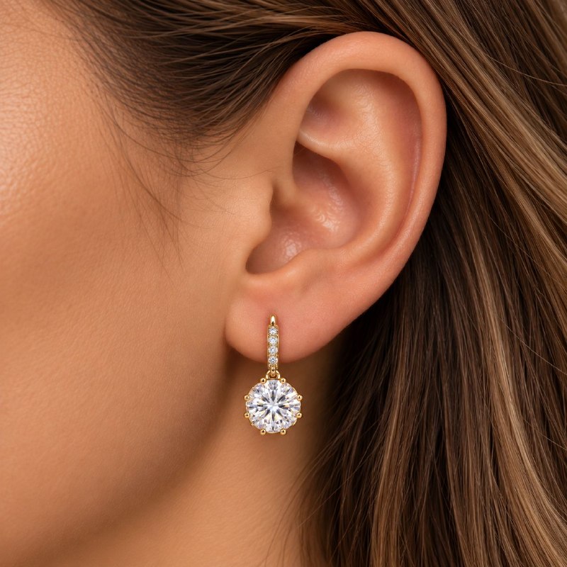 ARITOS DE ENCHAPE PARA DAMA 1.3CM (DUPE DE SWAROVSKI)
