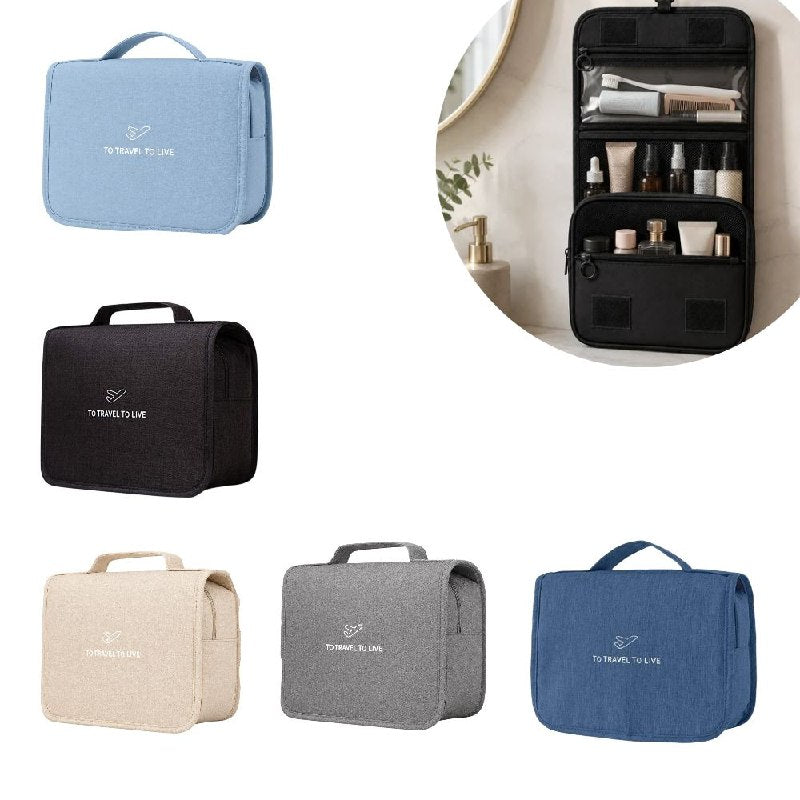 BOLSO ORGANIZADOR COLGANTE PARA VIAJE DE HIGIENE PERSONAL Y COSMETICOS 22.5X18.5X8.5CM