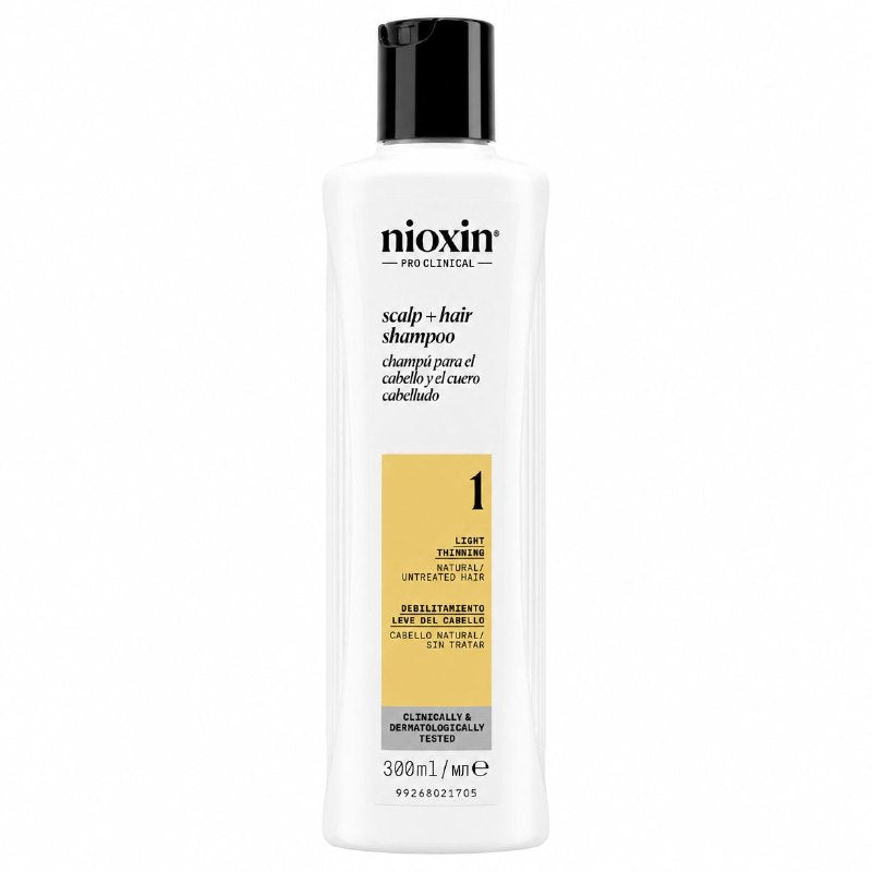 SHAMPOO PURIFICANTE Y ENGROSADOR PARA CABELLO DELGADO CON NIACINAMIDA Y ACEITE DE MENTA NIOXIN 300ML