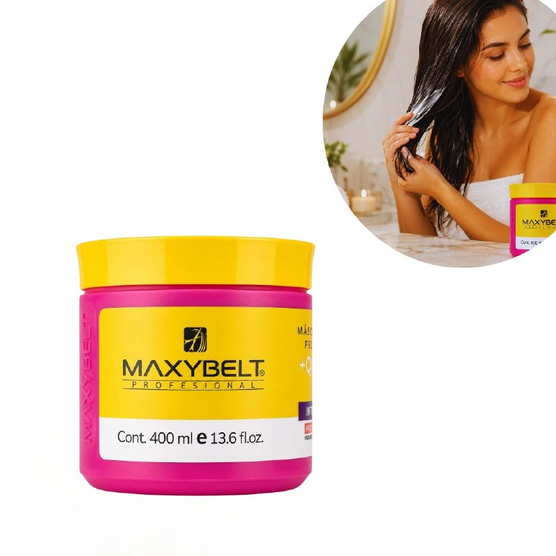 TRATAMIENTO CAPILAR NUTRITIVO Y CREMA DE PEINAR ANTI FRIZZ CON KERATINA Y COLAGENO MAXYBELT 400ML
