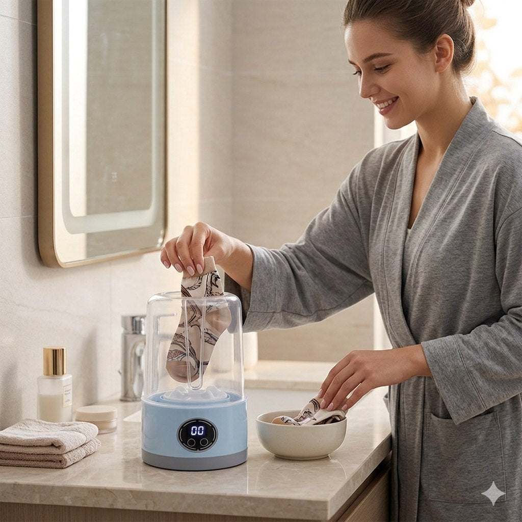 MINI LAVADORA PORTÁTIL PARA LA LIMPIEZA PRÁCTICA DE PRENDAS PEQUEÑAS WIRELESS CHARGING MINI WASHING MACHINE