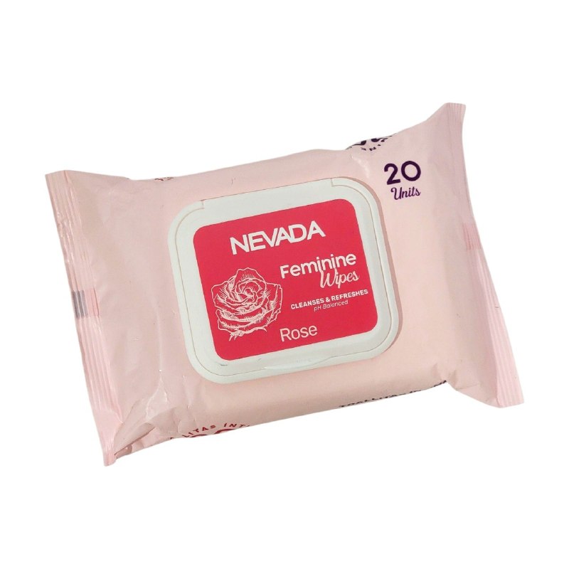 TOALLITAS HUMEDAS FEMENINAS INTIMAS PARA LA HIGIENE CON AROMA A ROSA NEVADA 20UND