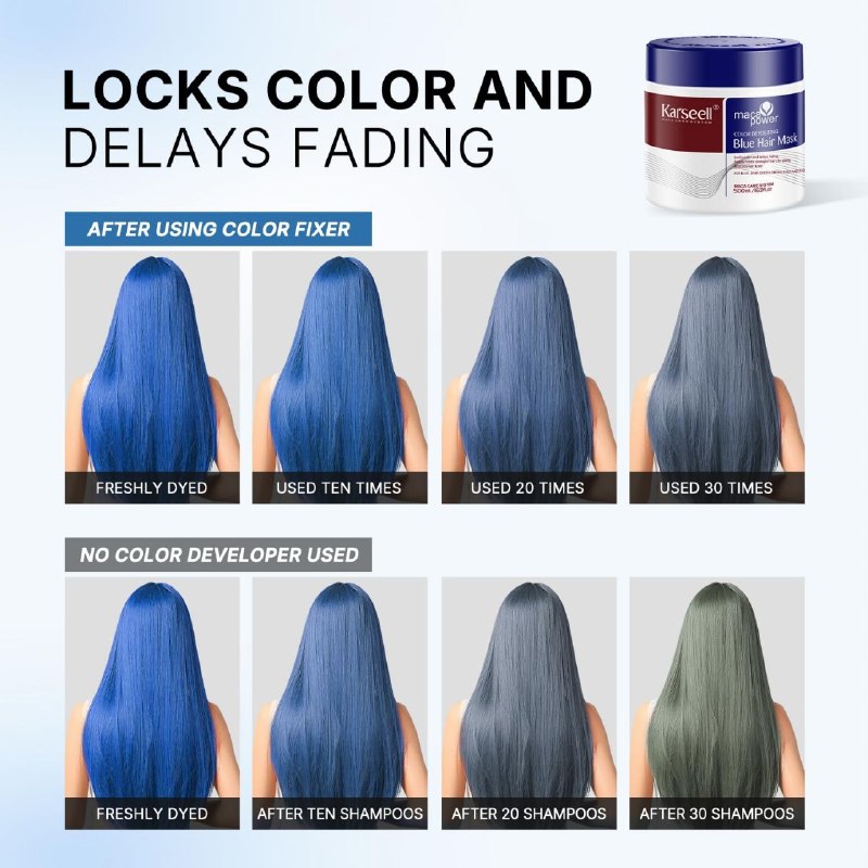 MASCARILLA CAPILAR AZUL DEPOSITANTE DE COLOR NEUTRALIZADORA E HIDRATANTE CON ESENCIA DE MACA PERUANA KARSEELL 500ML