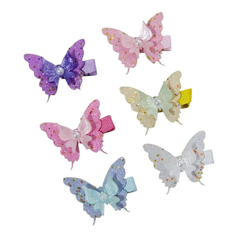 GANCHO PARA EL CABELLO DE PINZA DE MARIPOSA PAQUETE DE 6UND, MEDIDA 5CM